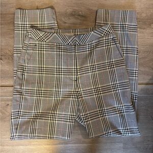 H&M Black and White Plaid Trousers